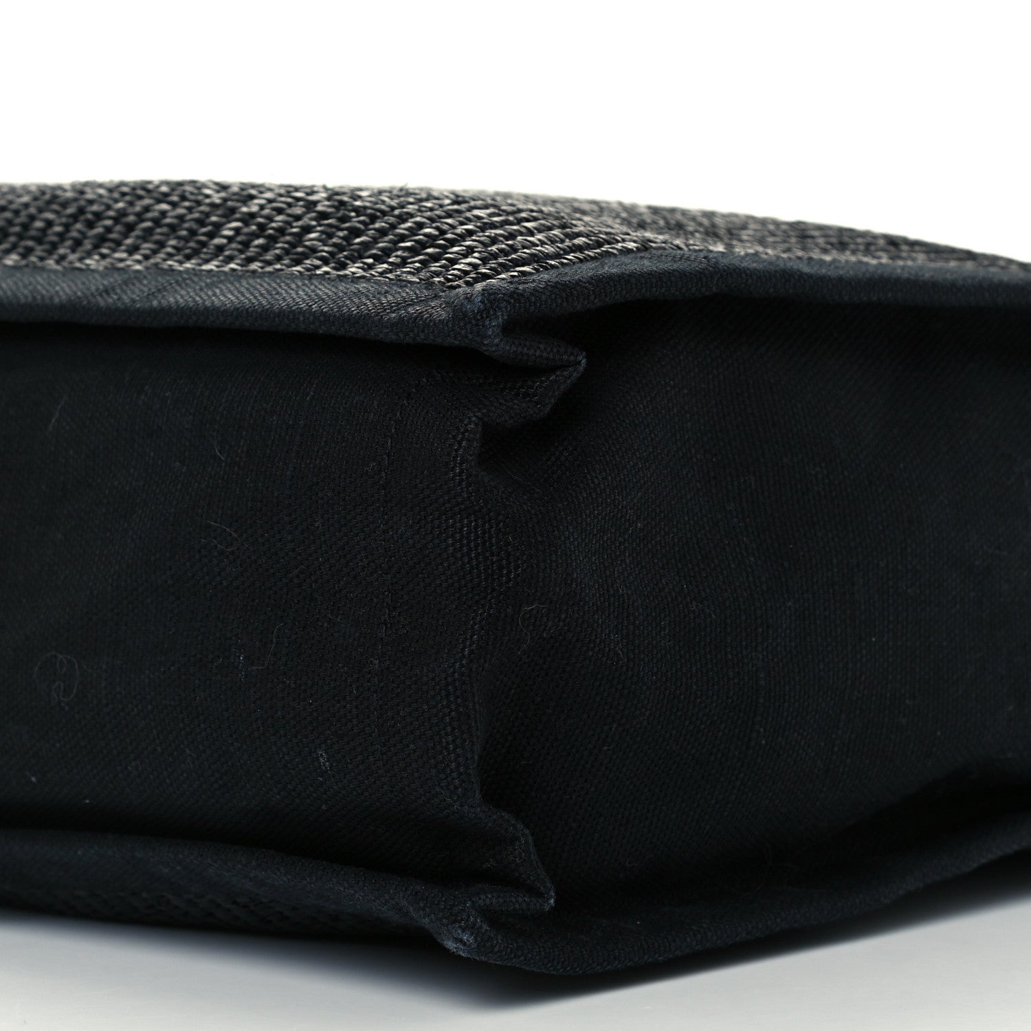 Saint Laurent Raffia Linen Calfskin Rive Gauche Tote Black 10 of 10