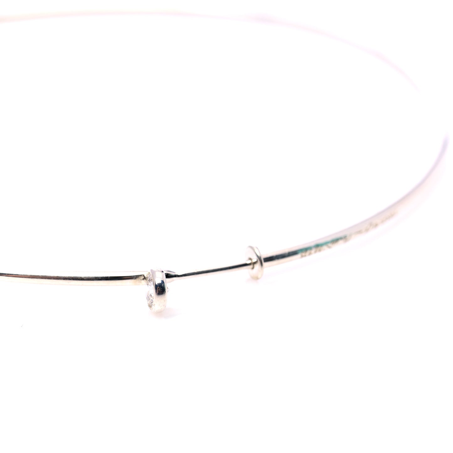 Sterling Silver Diamond Large Elsa Peretti Hoop Earrings
