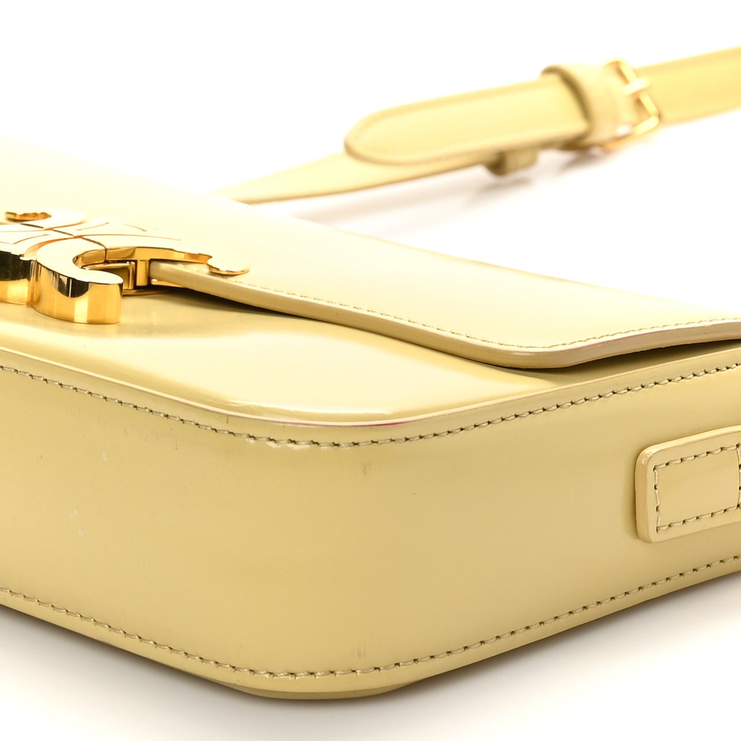 Shiny Calfskin Triomphe Shoulder Bag Papyrus