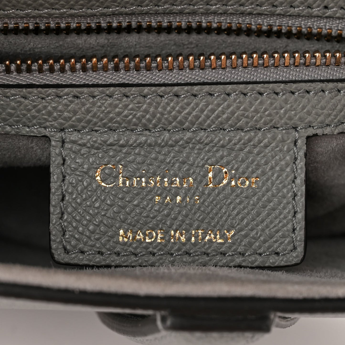 Grained Calfskin Saddle Bag Grey