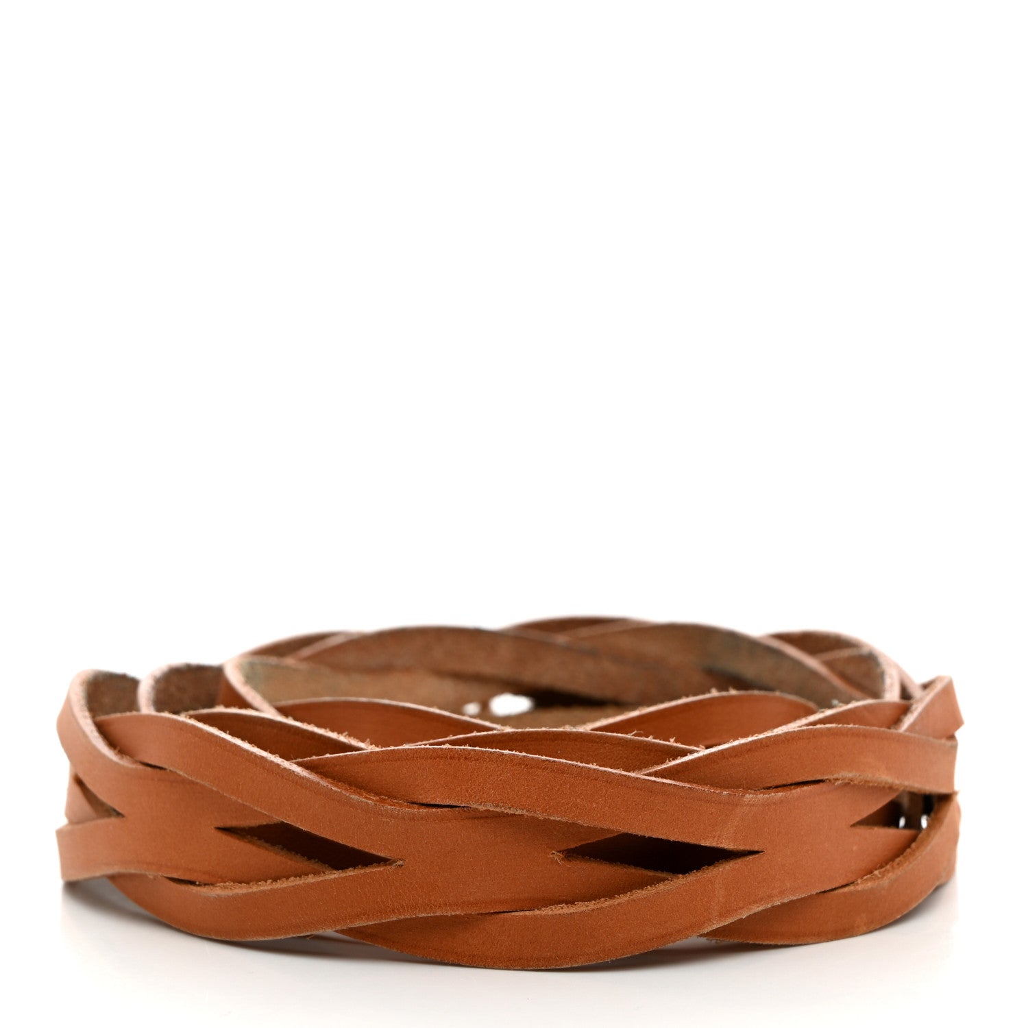 Hermes Calfskin Woven Bracelet S Gold 3 of 7