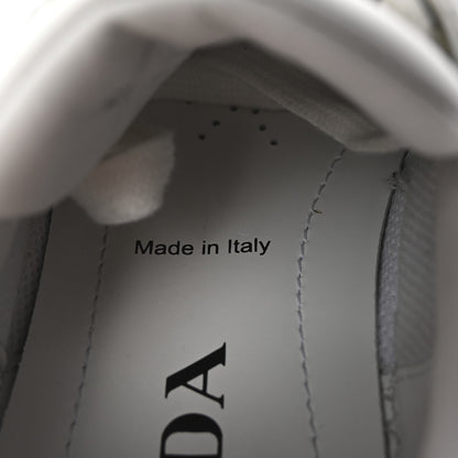 Prada Vitello Rois Triangle Womens Downtown Low Top 30mm Sneakers 36 White Black 9 of 10