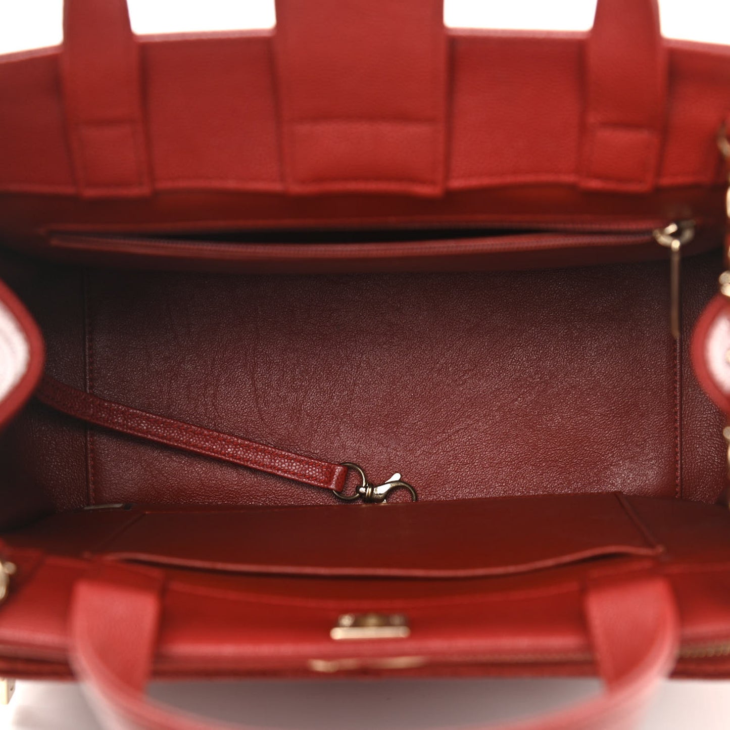 Caviar Quilted Small Business Affinity Shopping Bag Red