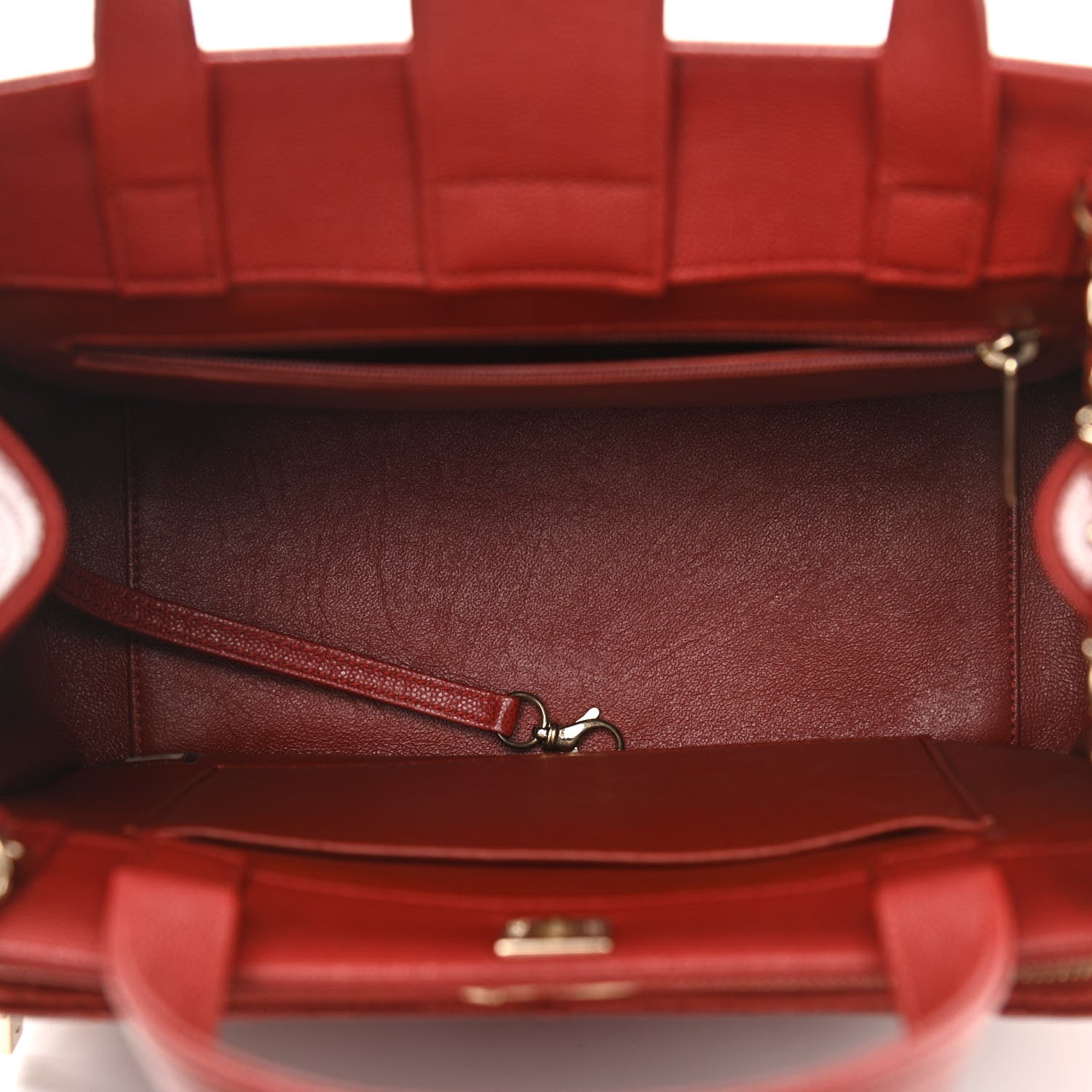 Chanel Caviar Quilted Small Business Affinity Shopping Bag Red 5 of 11