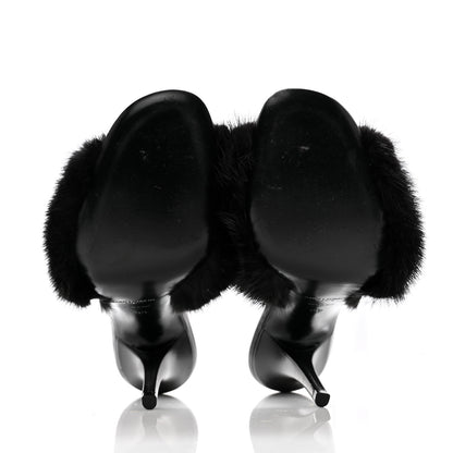 Saint Laurent Mink Calfskin Roy Mule Sandals 39 Black 9 of 19