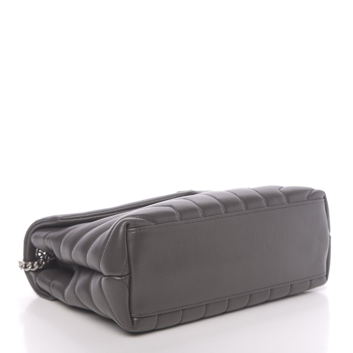 Calfskin Y Quilted Monogram Small Loulou Chain Satchel Asphalt