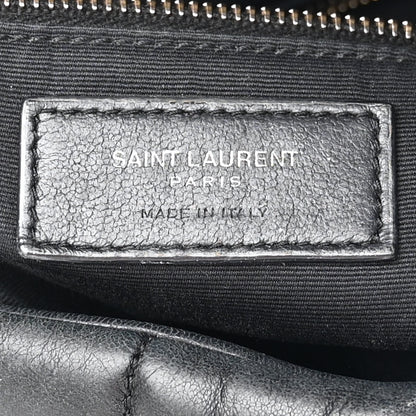 Saint Laurent Lambskin Quilted Medium Loulou Puffer Monogram Chain Satchel Black 6 of 13