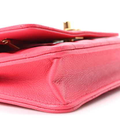 Chanel Caviar Quilted Sweetheart Wallet On Chain WOC Fuchsia 10 of 12