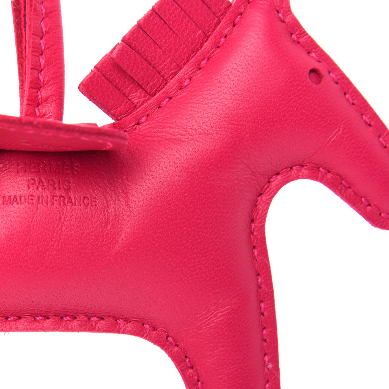 Hermes Milo Lambskin Grigri Rodeo Horse Bag Charm PM Rose Mexico 3 of 5