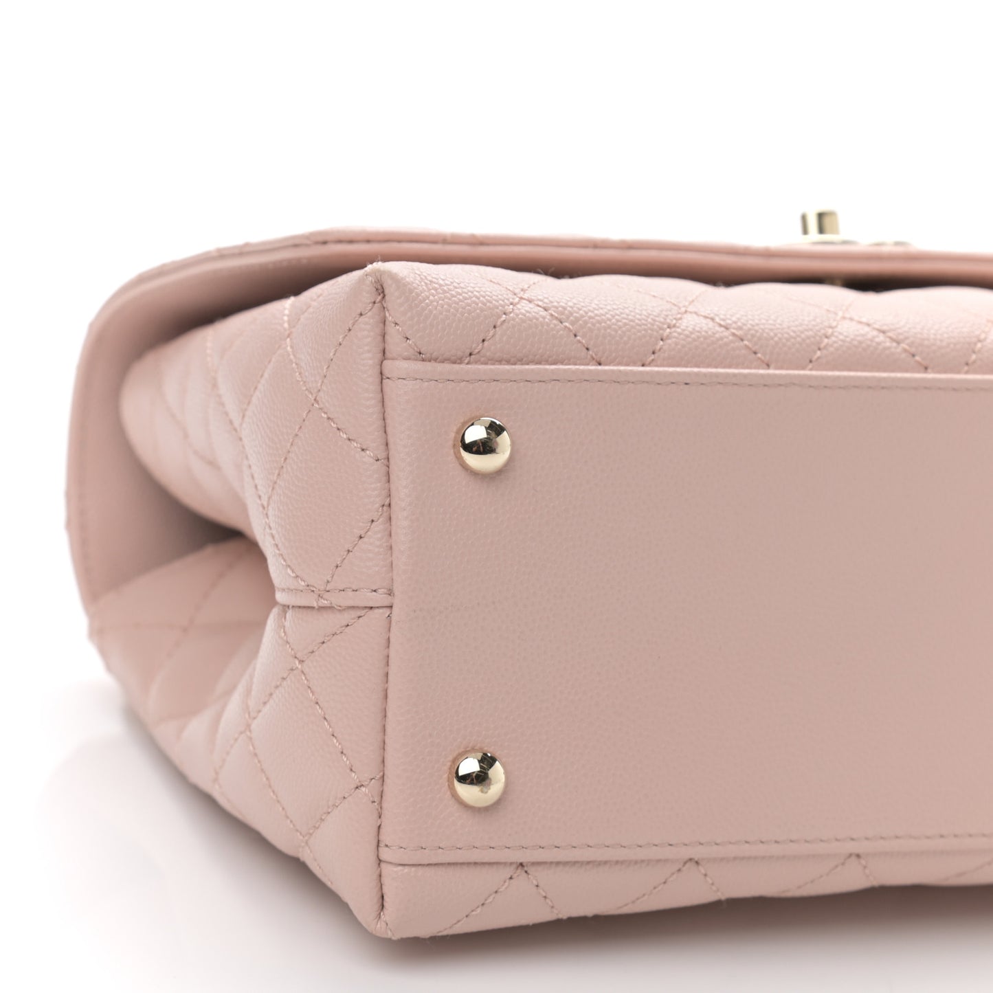 Caviar Quilted Small Coco Handle Flap Light Pink
