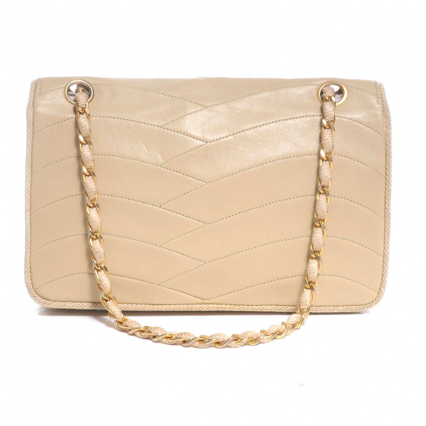 Lambskin Small Double Flap Beige