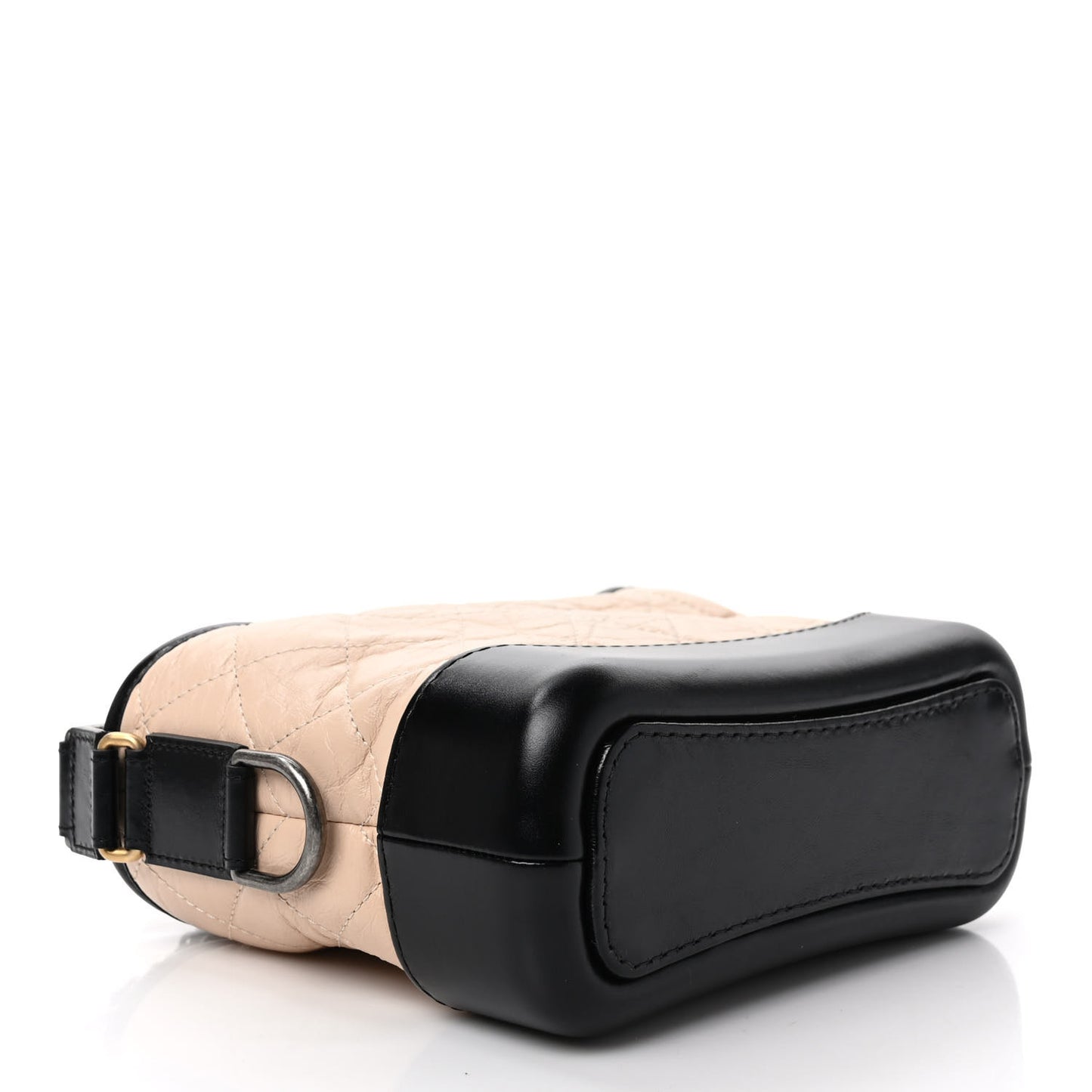 Aged Calfskin Quilted Small Gabrielle Hobo Beige Black