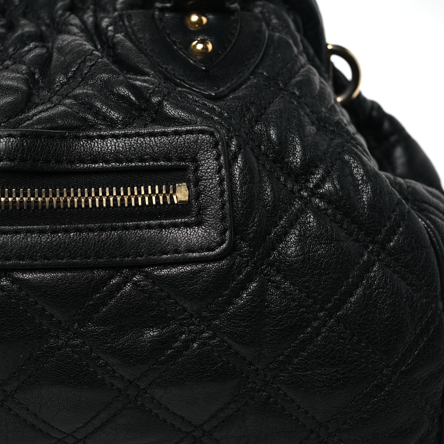 Calfskin Quilted Stam Black