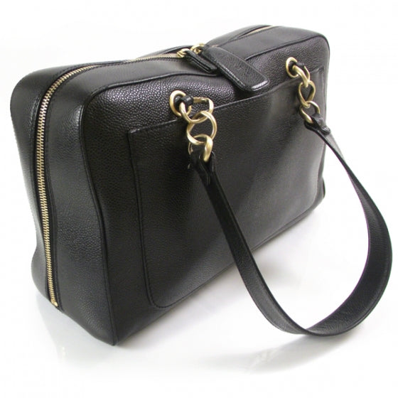 Caviar Chain Satchel Black