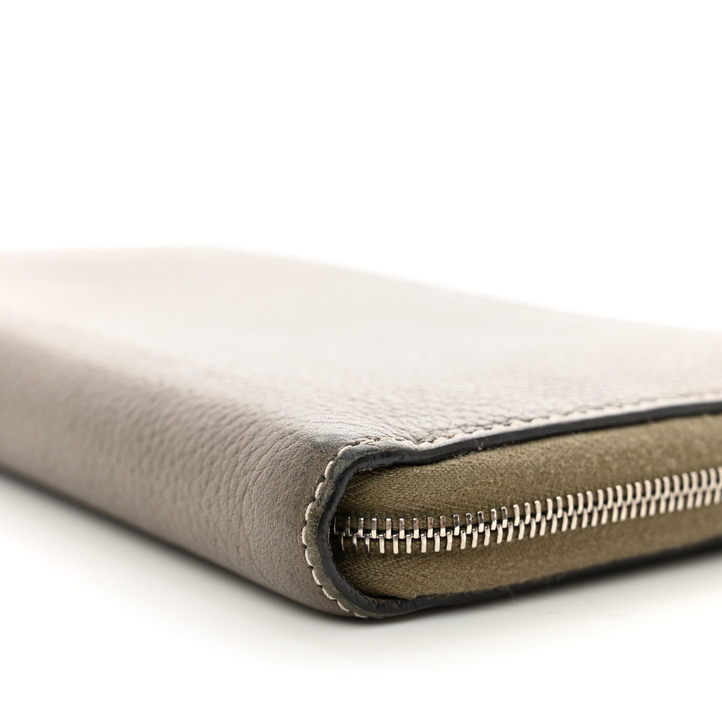 Drummed Calfskin Large Zip Around Multifunction Wallet Souris