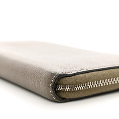Celine Drummed Calfskin Large Zip Around Multifunction Wallet Souris 7 of 9