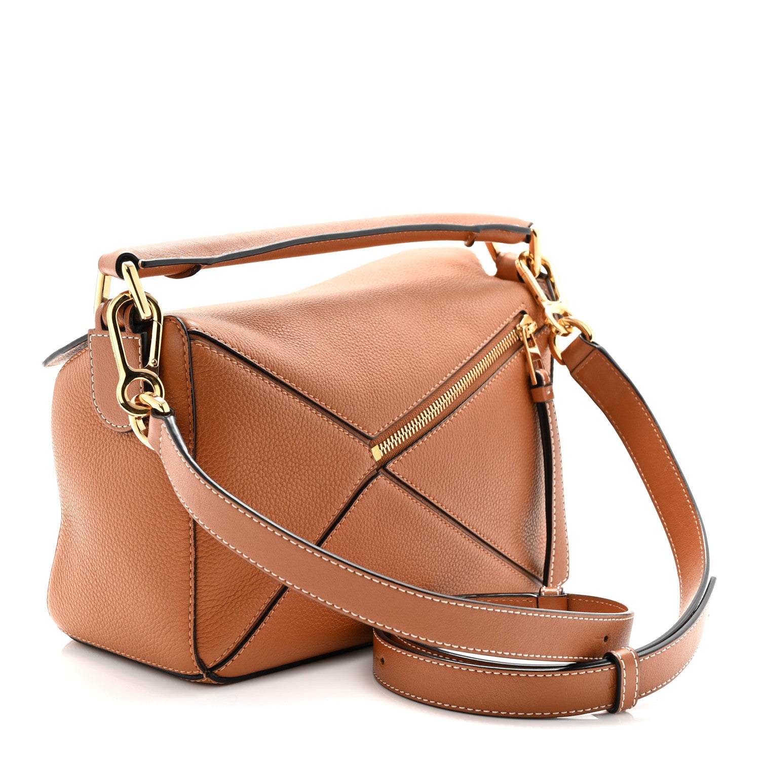 Loewe Grained Calfskin Small Puzzle Bag Tan 3 of 10