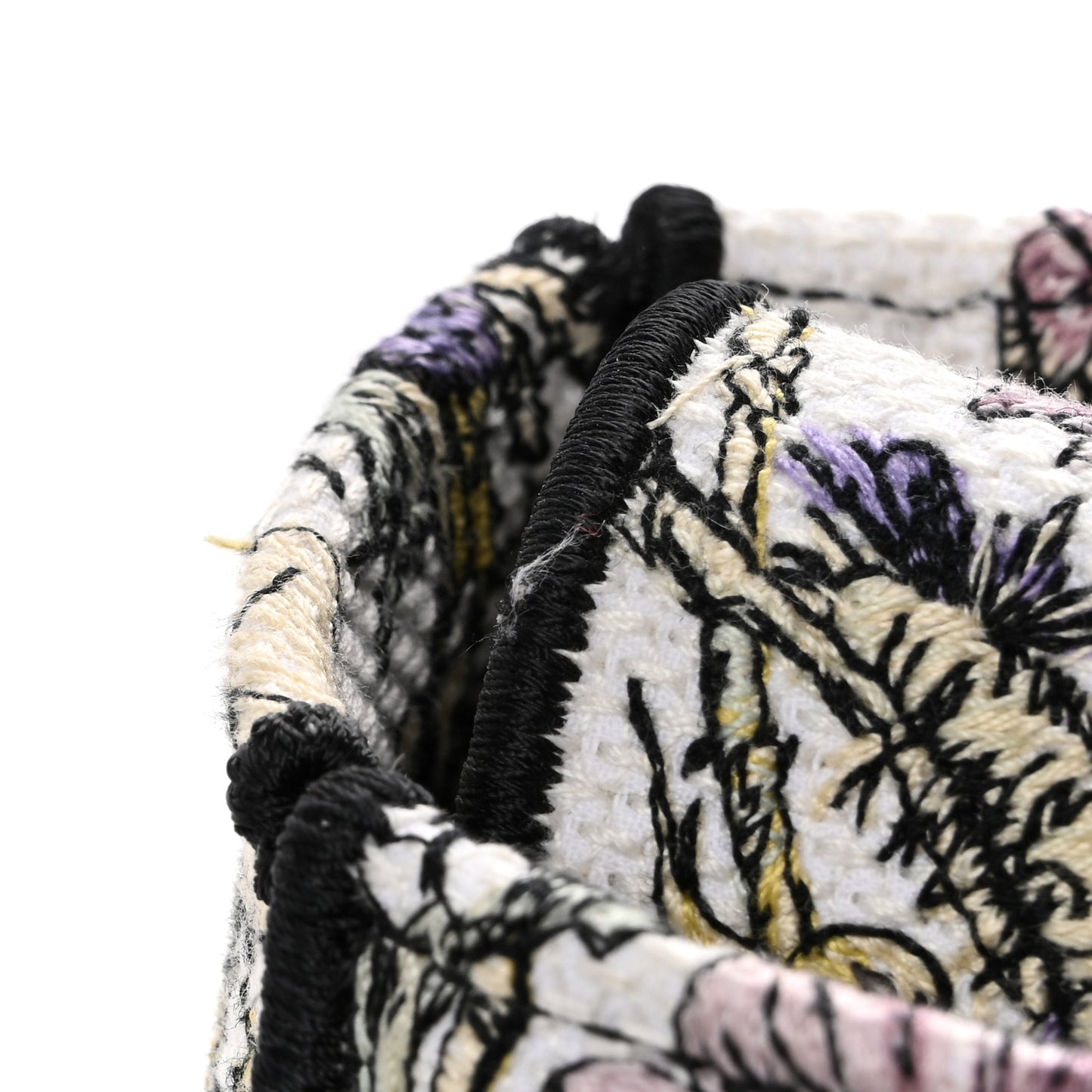 Canvas Embroidered Chardons Toile De Jouy Medium Lady D-Lite Latte Multicolor