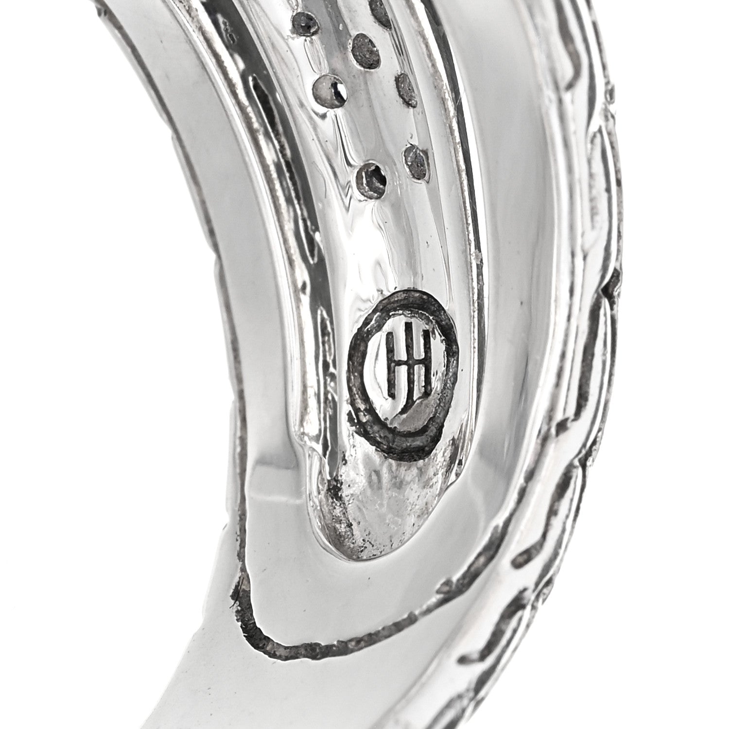 John Hardy Sterling Silver Blue Sapphire Classic Chain Three Row Ring 54 7 4 of 5