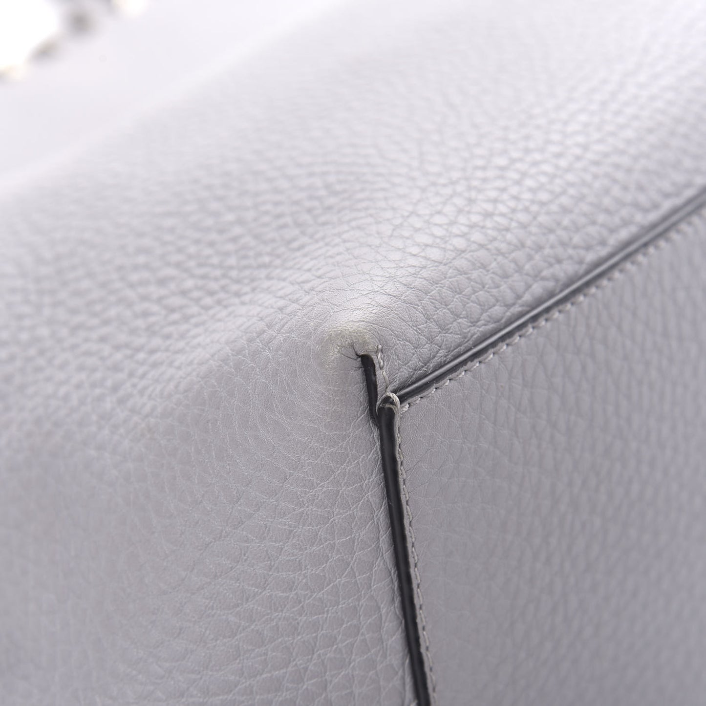 Grained Calfskin Rockstud Shoulder Tote Perla