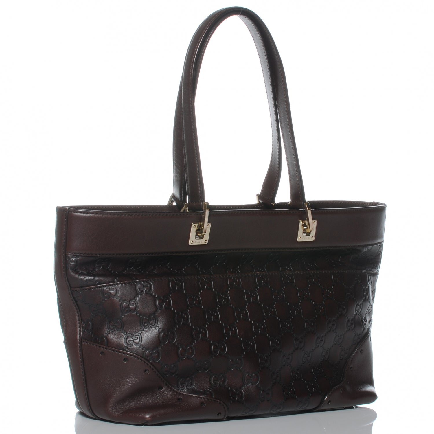 Gucci Guccissima Large Punch Tote Chocolate Brown 3 of 7