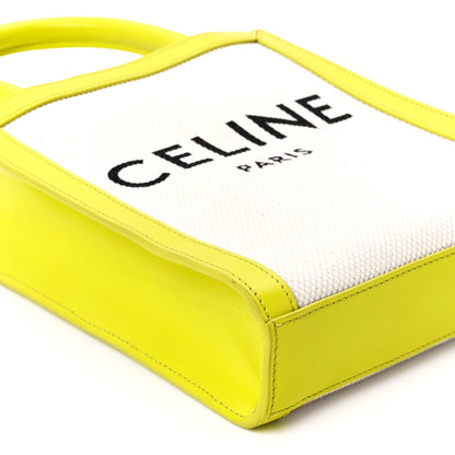 Celine Canvas Calfskin Mini Vertical Cabas Neon Yellow 8 of 9
