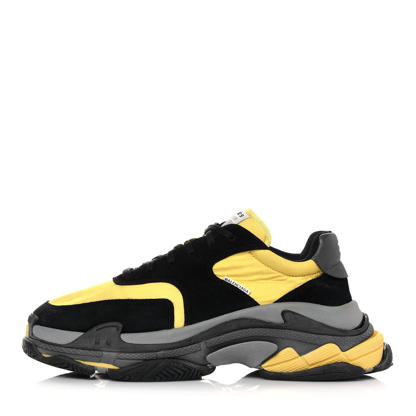 Nylon Suede Mens Triple S 2.0 Sneakers 45 Black Jaune Gris