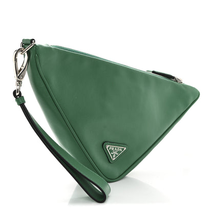 Prada Grace Lux Triangle Logo Embossed Triangle Wristlet Pouch Mango 3 of 10