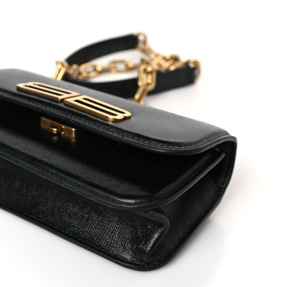 Balenciaga Calfskin Stripe Embossed Gossip Chain Bag XS Black 8 of 8