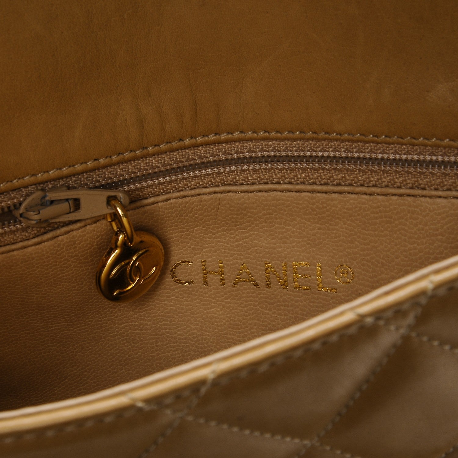 Chanel Lambskin Flap Shoulder Bag Beige 8 of 10