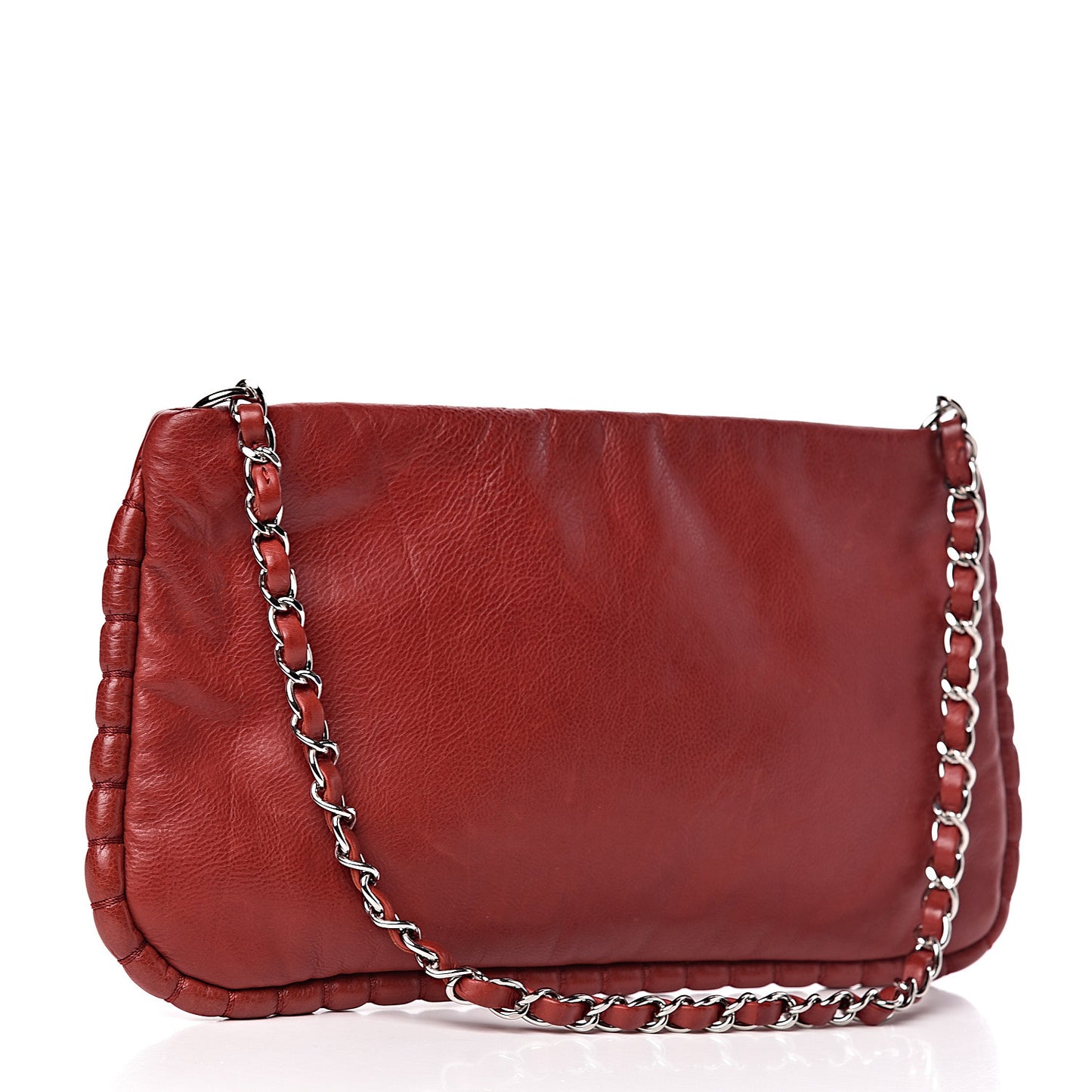 Calfskin On The Bund Pochette Dark Red