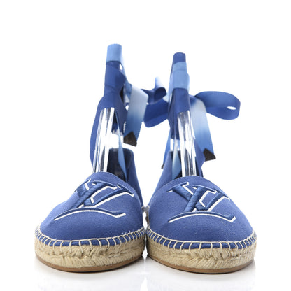 Louis Vuitton Canvas Escale Starboard Espadrille Flats 39.5 Blue 2 of 9