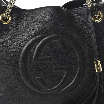 Gucci Pebbled Calfskin Medium Soho Chain Shoulder Bag Black 11 of 11