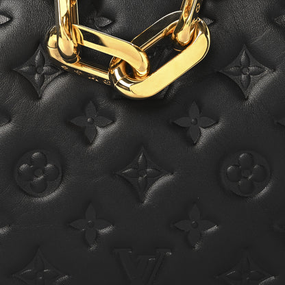 Louis Vuitton Lambskin Embossed Monogram Coussin BB Black 9 of 11