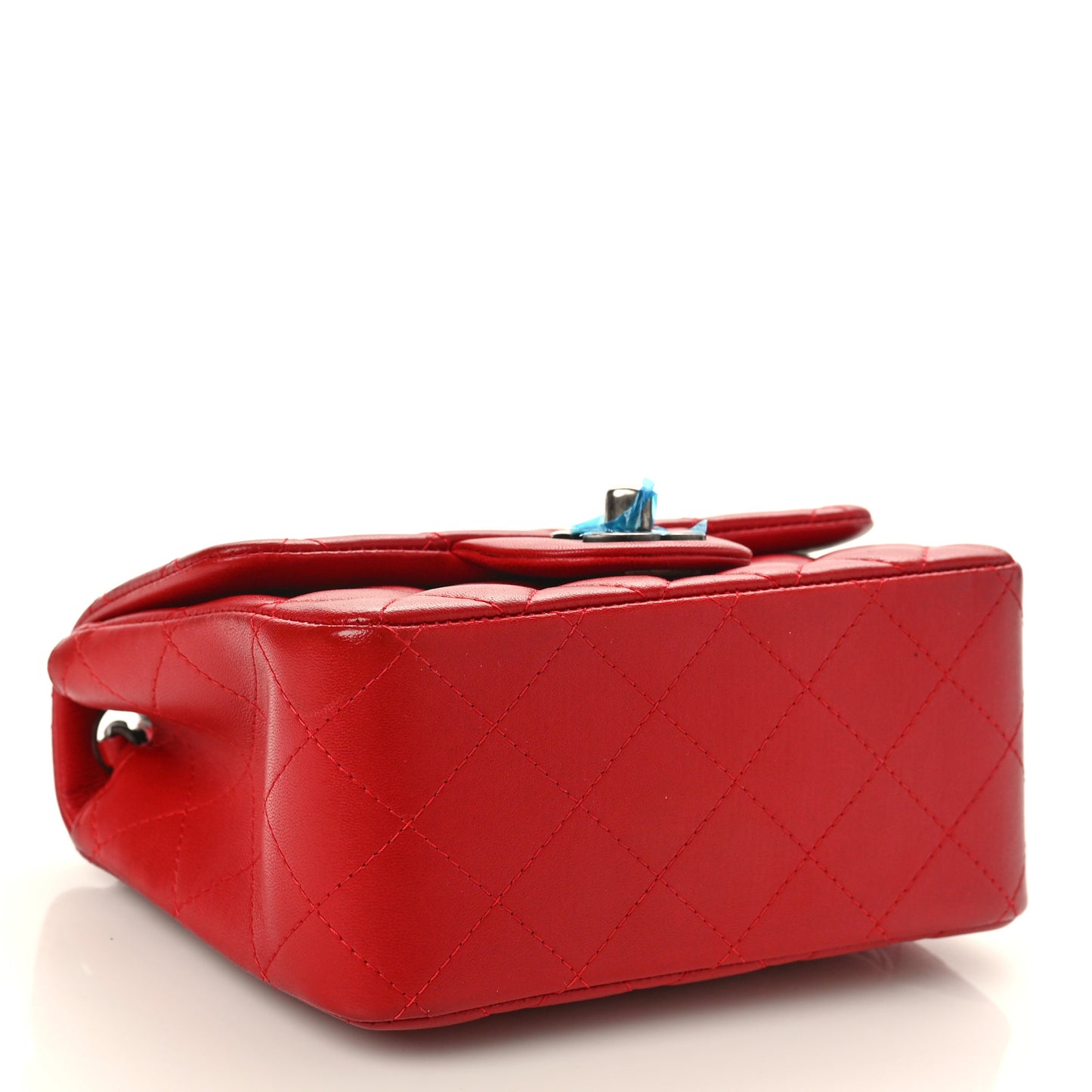 Lambskin Quilted Mini Square Flap Red