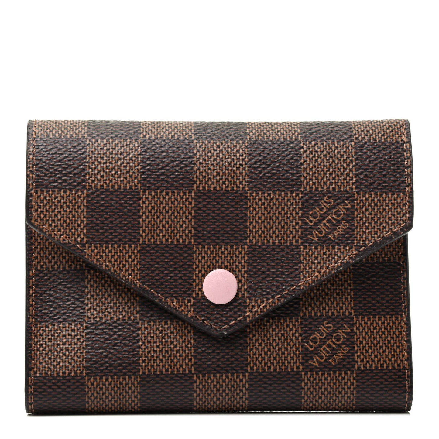 Damier Ebene Victorine Wallet Rose Ballerine
