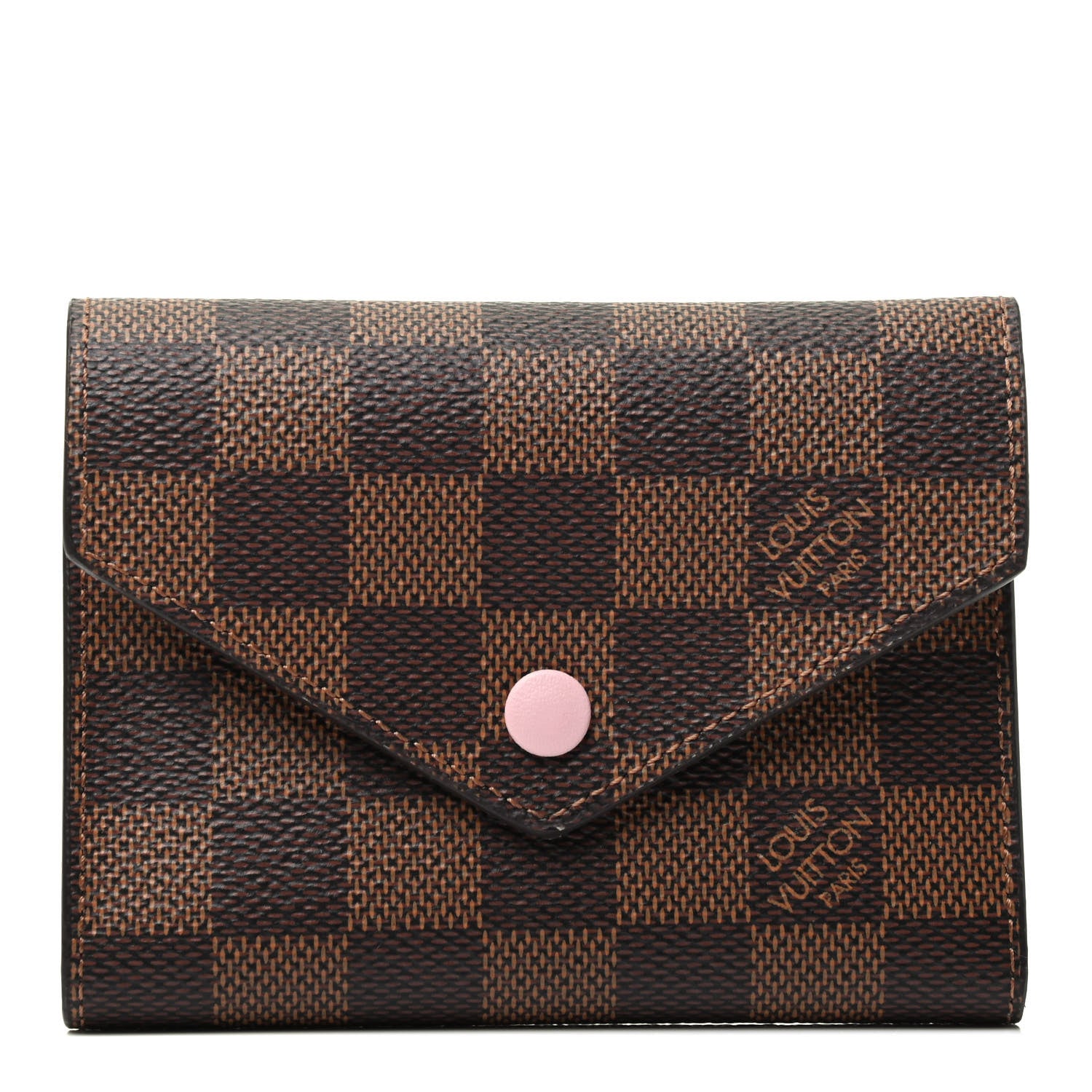 Louis Vuitton Damier Ebene Victorine Wallet Rose Ballerine 1 of 3