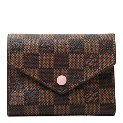 Louis Vuitton Damier Ebene Victorine Wallet Rose Ballerine 1 of 3
