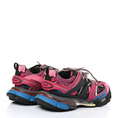 Balenciaga Mesh Nylon Metallic Fabric Womens Track Sneakers 39 Pink Blue 4 of 6