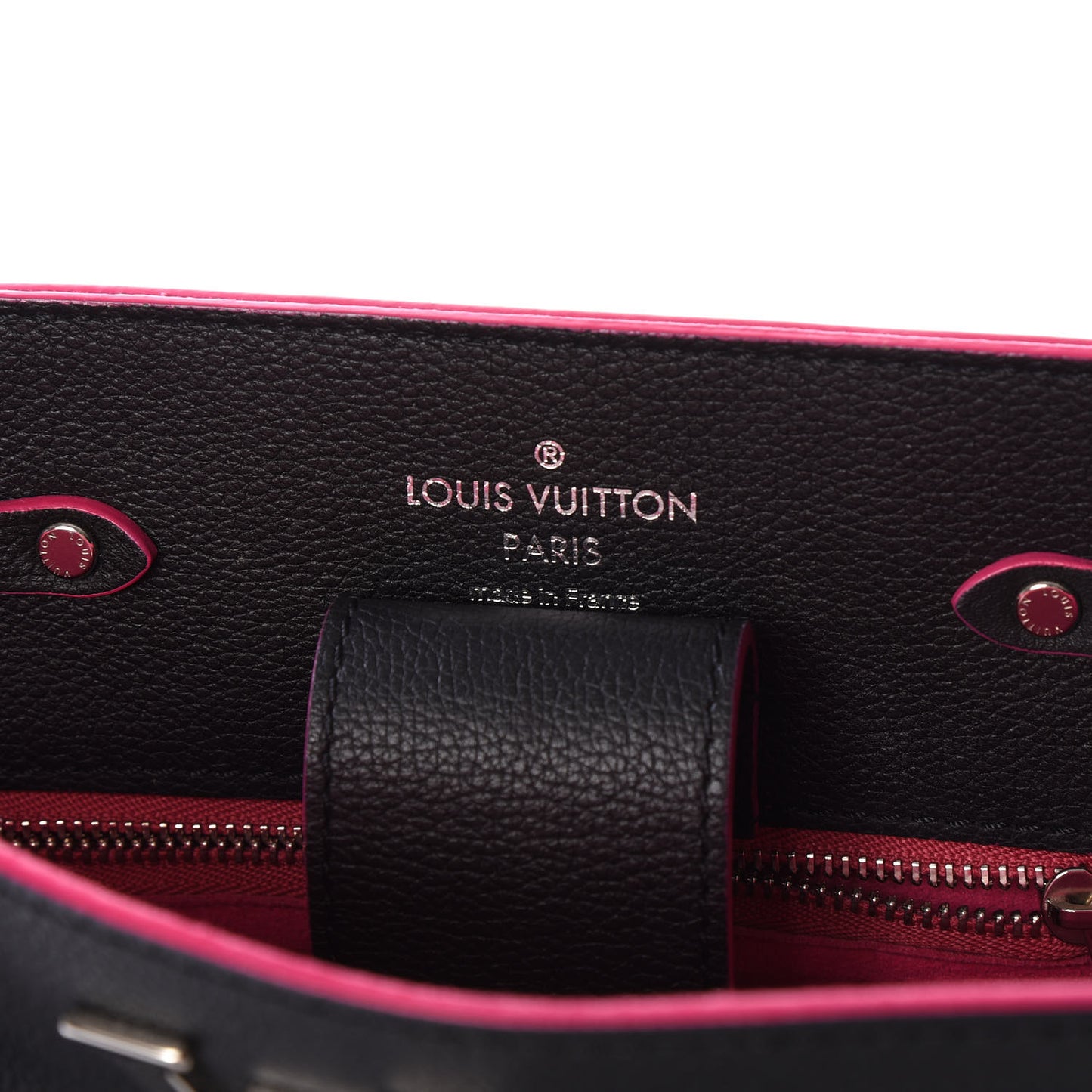Calfskin Lockme Bucket Black