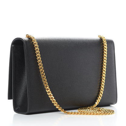 Saint Laurent Grain De Poudre Medium Classic Monogram Kate Satchel Black 3 of 10