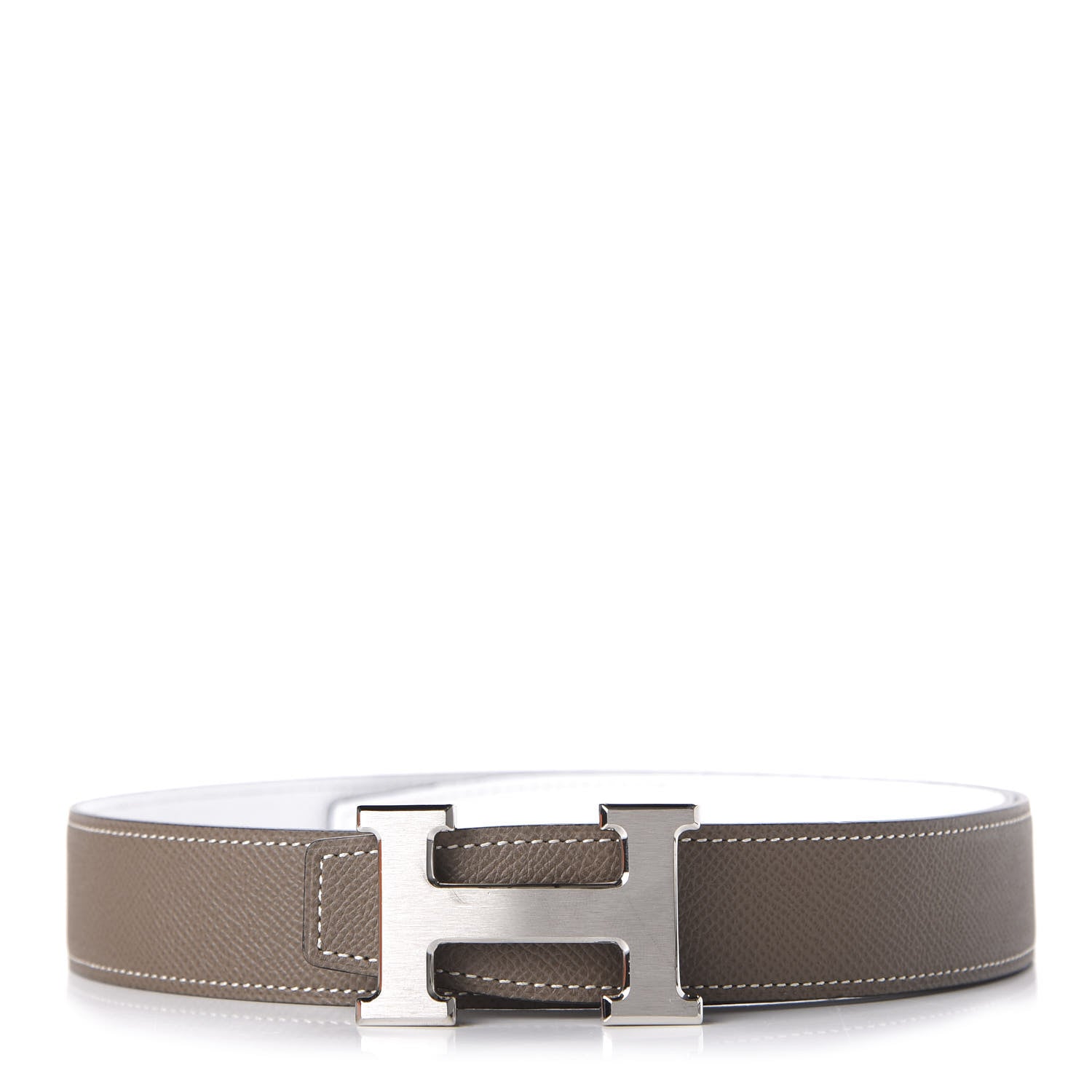 Hermes Epsom 32mm Belt 80 White Etoupe 1 of 6