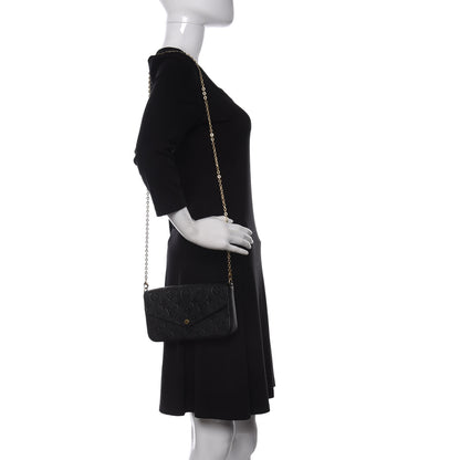 Louis Vuitton Empreinte Pochette Felicie Chain Wallet Black 2 of 11