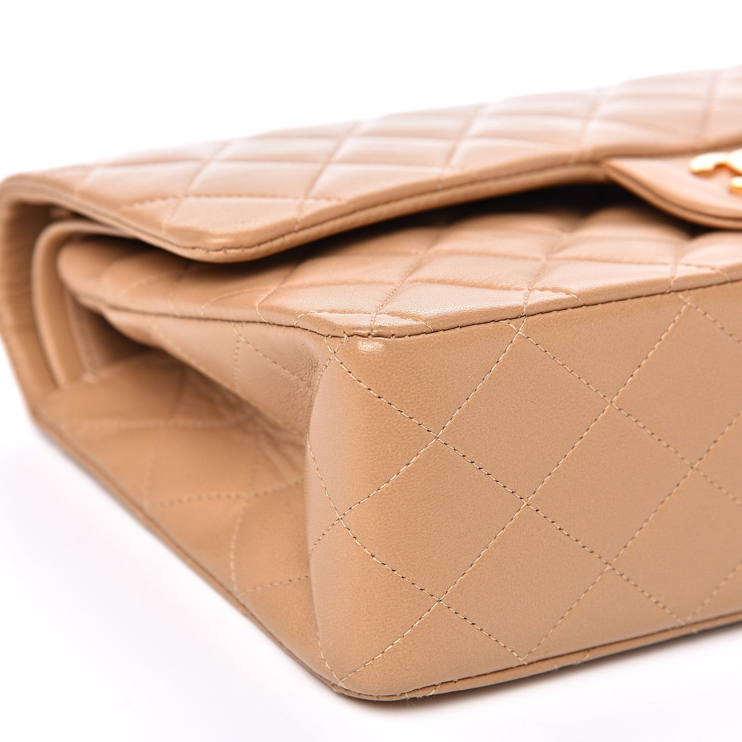 Chanel Lambskin Quilted Medium Double Flap Beige 7 of 14