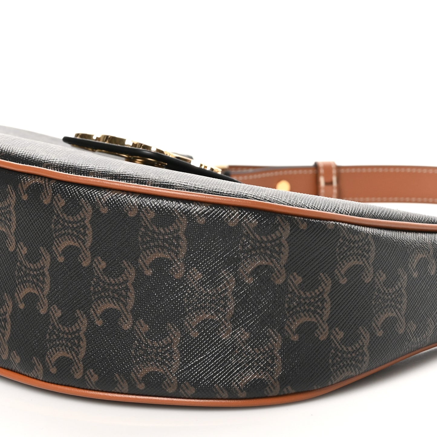 Triomphe Canvas Calfskin Medium Strap Ava Triomphe Shoulder Bag Tan