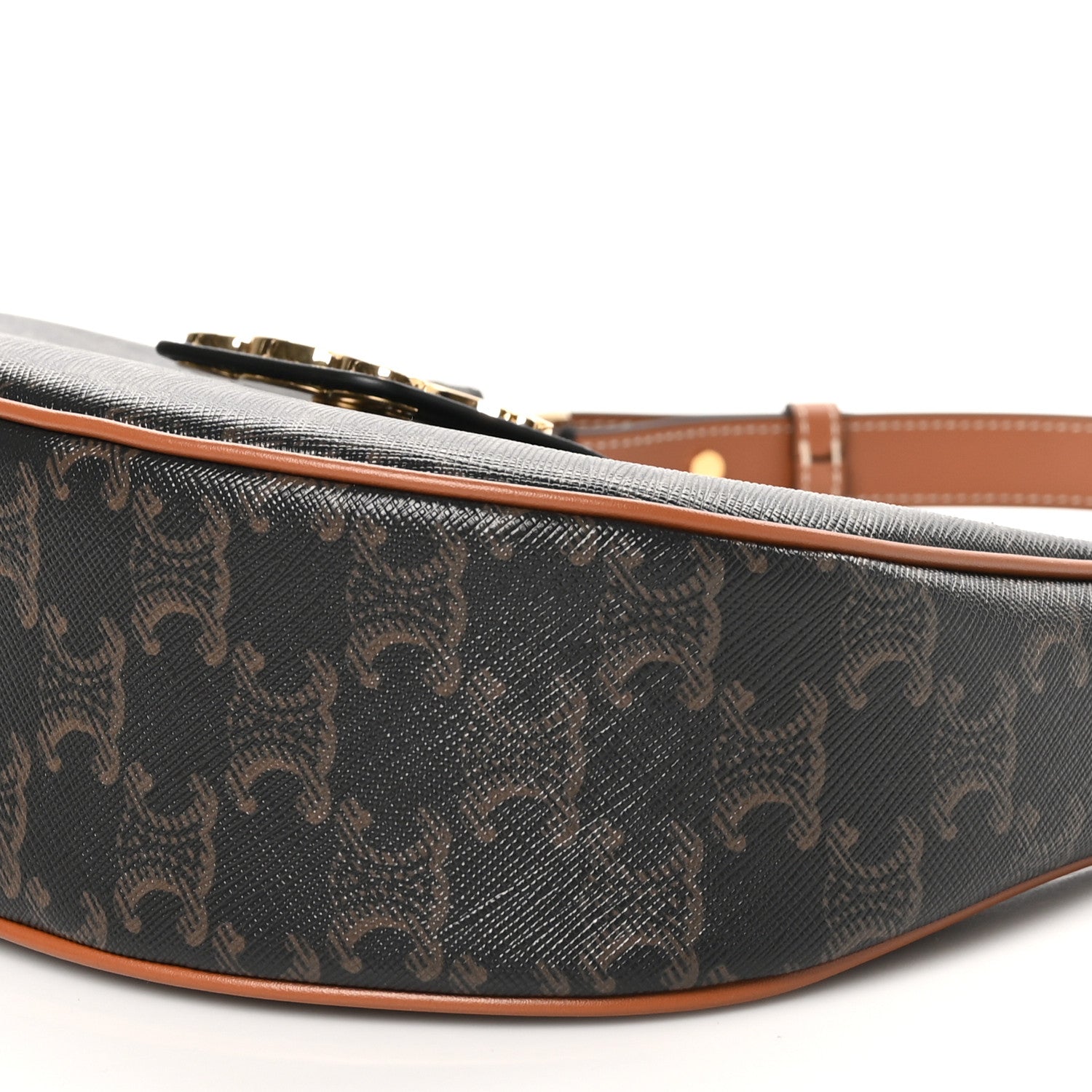 Celine Triomphe Canvas Calfskin Medium Strap Ava Triomphe Shoulder Bag Tan 9 of 9