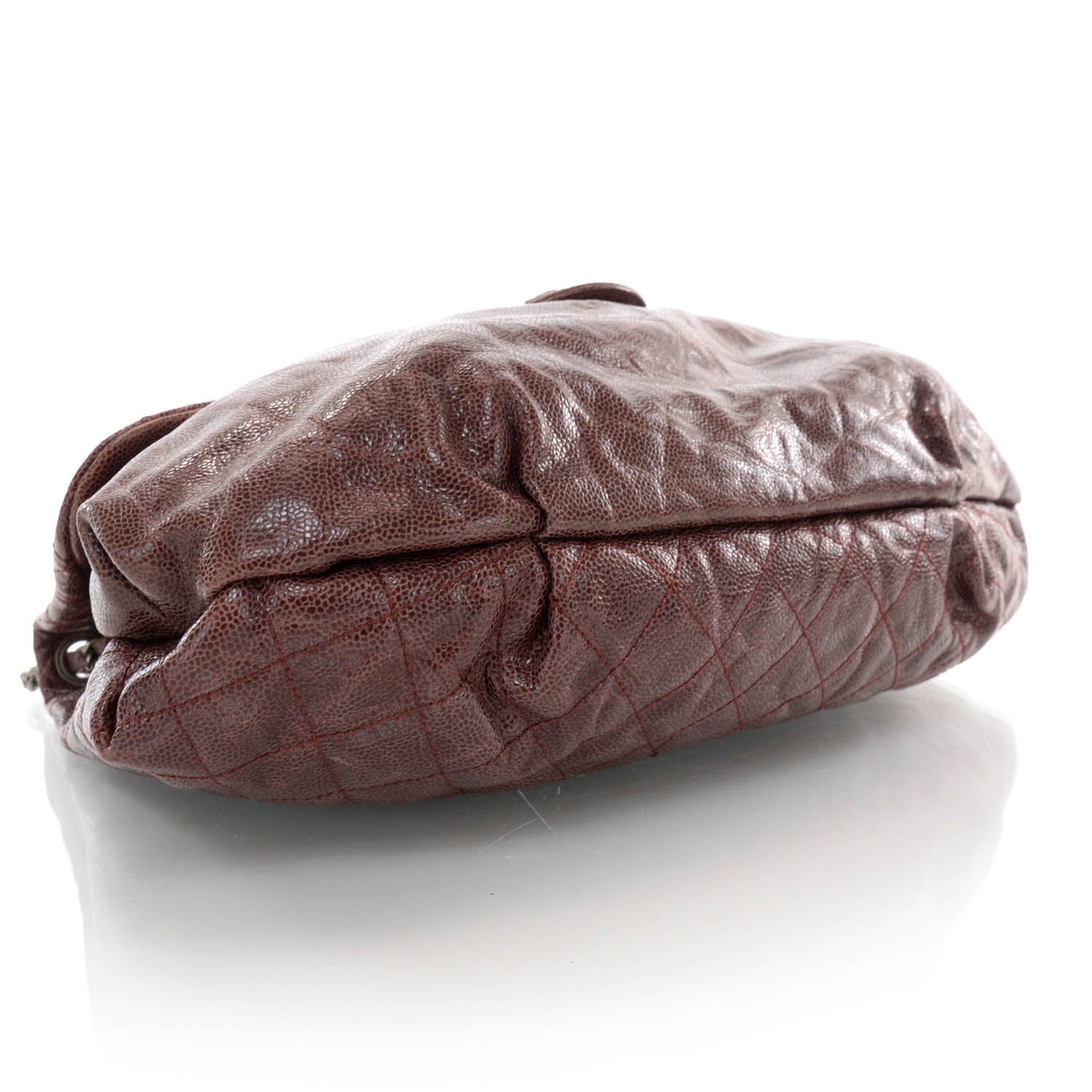 Chanel Grained Calfskin Maxi Elastic Flap Bordeaux 4 of 10