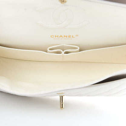 Chanel Caviar Quilted Medium Double Flap White 5 of 14