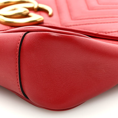 Gucci Calfskin Matelasse Medium GG Marmont Shoulder Bag Hibiscus Red 9 of 9
