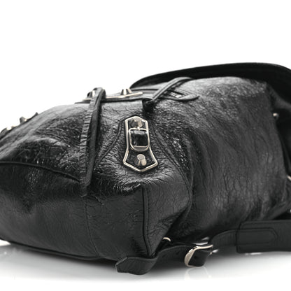 Balenciaga Agneau Silver Metallic Edge Hardware Backpack Black 11 of 14